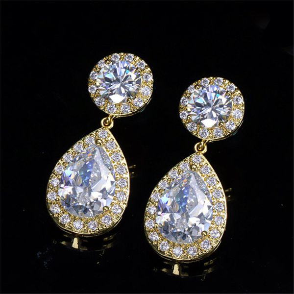 luxury high-end water drop designer earrings pendnats jewelry charm earrings white aaa cubic zirconia copper rose gold silver earring for wo, Golden
luxury high-end water drop designer earrings pendnats jewelry charm earrings white aaa cubic zirconia copper rose gold silver earring for wo, Golden