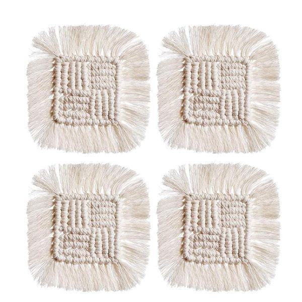 mats & pads 4 pcs coasters for drinks handmade absorbent coasters,woven square cup mat with tel placemats heat protection pad
mats & pads 4 pcs coasters for drinks handmade absorbent coasters,woven square cup mat with tel placemats heat protection pad