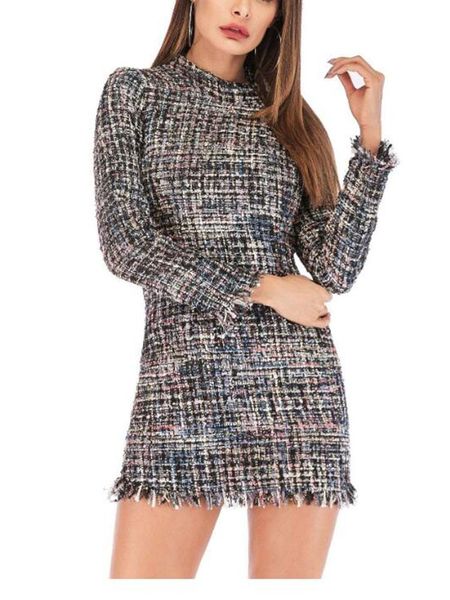 casual dresses women autumn winter wool dress long sleeve turtleneck plaid tweed slim office work vintage thicken mini tassel, Black;gray
casual dresses women autumn winter wool dress long sleeve turtleneck plaid tweed slim office work vintage thicken mini tassel, Black;gray