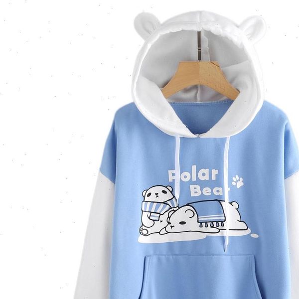 sweatshirt hoodies women fashion patchwork cat ear long sleeve polar bear print pocket hooded pullovers autumn moletom lr3, Black
sweatshirt hoodies women fashion patchwork cat ear long sleeve polar bear print pocket hooded pullovers autumn moletom lr3, Black