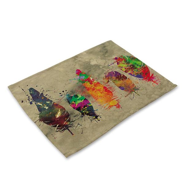 mats & pads colorful feather pattern table cotton linen placemat kitchen dining western mat
mats & pads colorful feather pattern table cotton linen placemat kitchen dining western mat