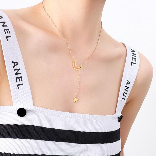 pendant necklaces yaonuan european stars and moon mini necklace for women gold plated stainless steel clavicle chain party fashion jewelry, Silver
pendant necklaces yaonuan european stars and moon mini necklace for women gold plated stainless steel clavicle chain party fashion jewelry, Silver