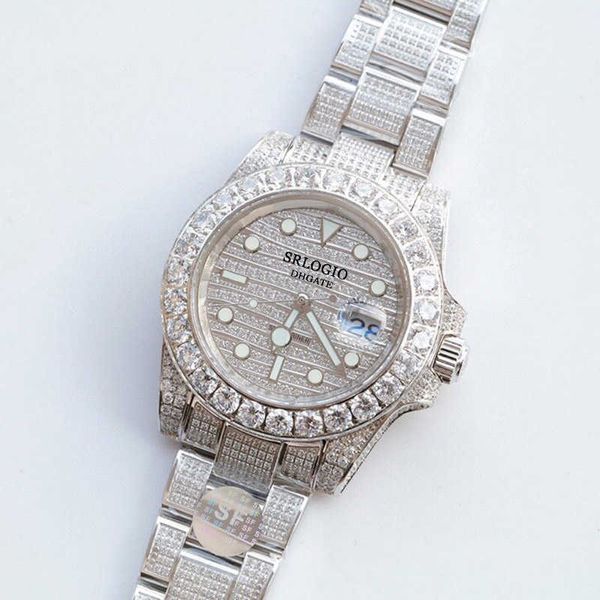 40mm full diamond men watch automatic mechanical watches sapphire mirror luminous stainless steel wristband fashion classic swimming, Slivery;brown
40mm full diamond men watch automatic mechanical watches sapphire mirror luminous stainless steel wristband fashion classic swimming, Slivery;brown