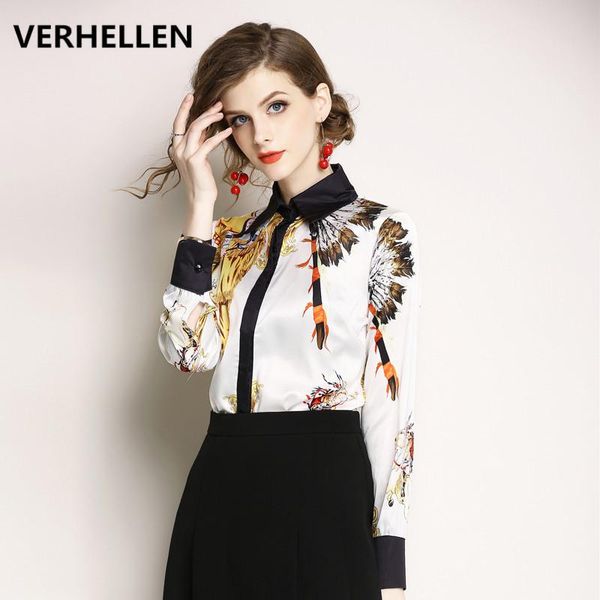 women's blouses & shirts verhellen fashion runway designer 2021 autumn long sleeve flower printed shirt casual blouse office to, White
women's blouses & shirts verhellen fashion runway designer 2021 autumn long sleeve flower printed shirt casual blouse office to, White