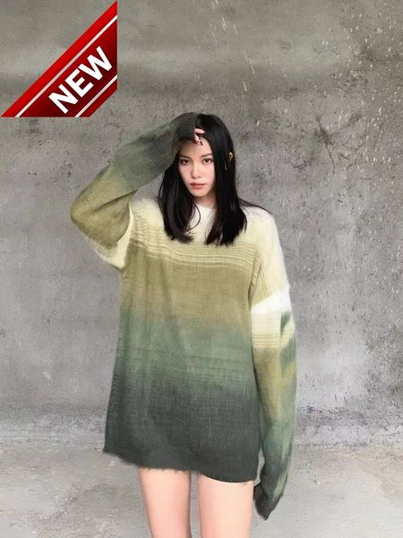 white style chunyuan new off gradient effect mohair round neck long sleeve knitted sweater for men and women, White;black
white style chunyuan new off gradient effect mohair round neck long sleeve knitted sweater for men and women, White;black