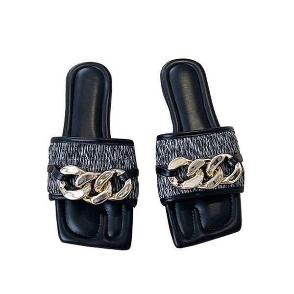 slippers 2021 women summer metal soft sole outdoor flat open toe square sandals fashion retro roman, Black
slippers 2021 women summer metal soft sole outdoor flat open toe square sandals fashion retro roman, Black