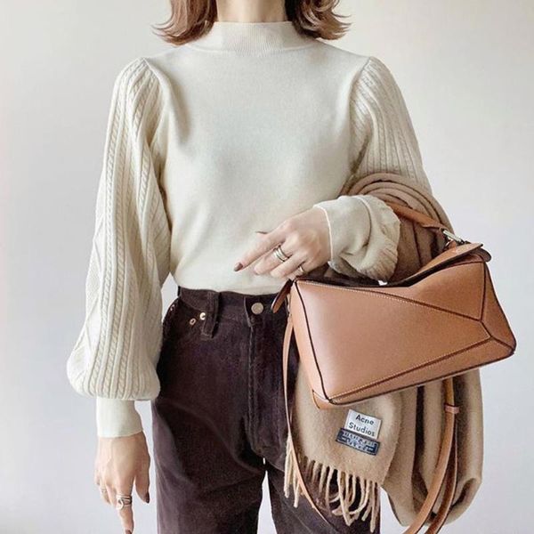 women's sweaters autumn sweater lantern sleeve korean fashion winter knitted female pullovers 2021 chic casualjumper pull femme, White;black
women's sweaters autumn sweater lantern sleeve korean fashion winter knitted female pullovers 2021 chic casualjumper pull femme, White;black