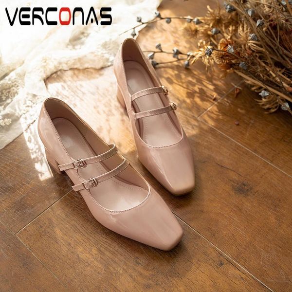 dress shoes verconas square toe classic mary janes women pumps genuine leather high heels woman office lady concise casual, Black
dress shoes verconas square toe classic mary janes women pumps genuine leather high heels woman office lady concise casual, Black