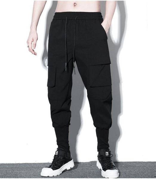 men's pants autumn and winter pure color elastic waist velvet thick casual multi-pocket function slim pencil, Black
men's pants autumn and winter pure color elastic waist velvet thick casual multi-pocket function slim pencil, Black