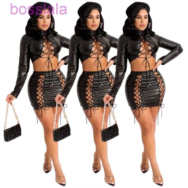 casual bandage dresses suit pu leather short skirt hollow out two piece set bodycon mulher solid color spring clothing 2022, Black;gray
casual bandage dresses suit pu leather short skirt hollow out two piece set bodycon mulher solid color spring clothing 2022, Black;gray