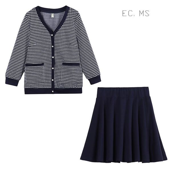 two piece dress ec.ms women suits 2021 fashion diamond cardigan skirts twinset, White
two piece dress ec.ms women suits 2021 fashion diamond cardigan skirts twinset, White