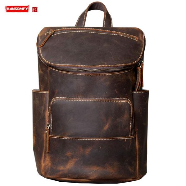 backpack retro crazy horse leather men male shoulder bag genuine laphandmade first layer cowhide schoolbag
backpack retro crazy horse leather men male shoulder bag genuine laphandmade first layer cowhide schoolbag