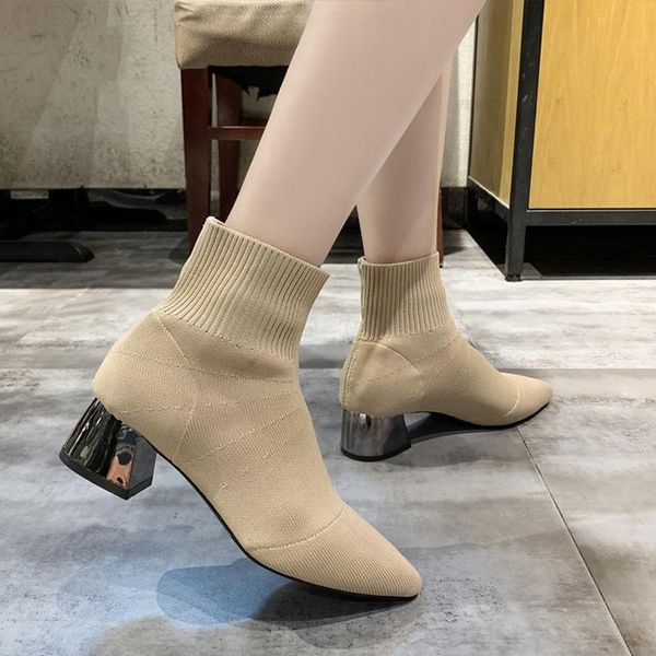 boots women slip on square heels ankle ladies knitted casual autumn shoes female fashion comfort high heel woman footwear, Black
boots women slip on square heels ankle ladies knitted casual autumn shoes female fashion comfort high heel woman footwear, Black