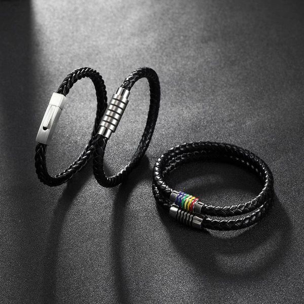 bangle 2021 fashion punk stainless steel leather braided bracelet for charm men jewelry accessories gifts boyfriend korean simple, Black
bangle 2021 fashion punk stainless steel leather braided bracelet for charm men jewelry accessories gifts boyfriend korean simple, Black