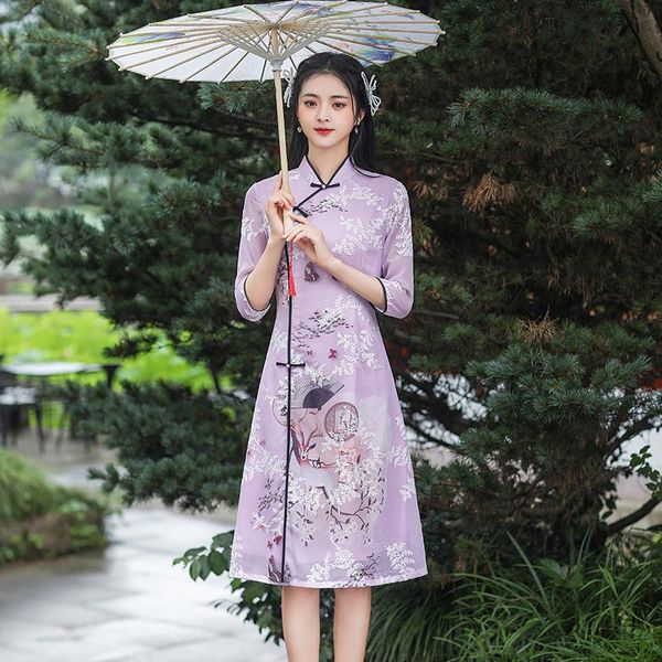 ethnic clothing purple 2022 chinese style improved cheongsam dress elegant a-line summer chipao fashion classic mandarin collar women qipao, Red
ethnic clothing purple 2022 chinese style improved cheongsam dress elegant a-line summer chipao fashion classic mandarin collar women qipao, Red