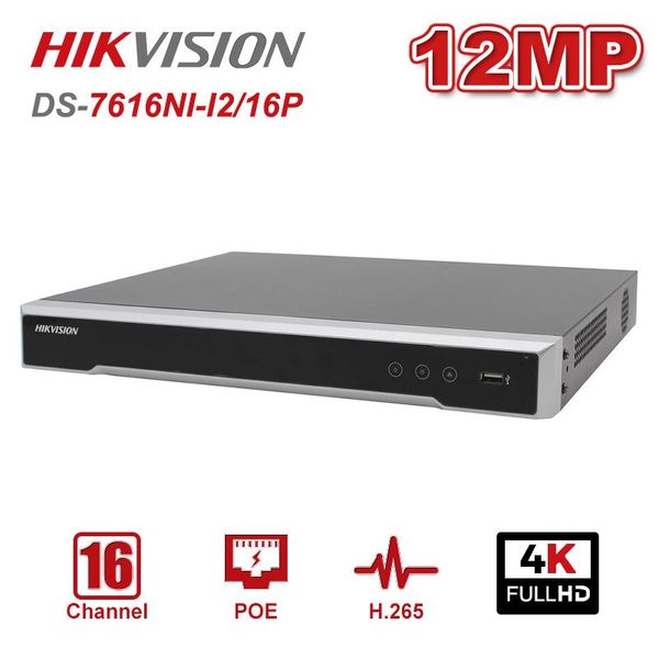 hikvision ds-7616ni-i2/16p 16ch 4k plug&play with 8 poe ports 2 sata network video recoder nvr up to 12mp resolution h.265, Black;white
hikvision ds-7616ni-i2/16p 16ch 4k plug&play with 8 poe ports 2 sata network video recoder nvr up to 12mp resolution h.265, Black;white