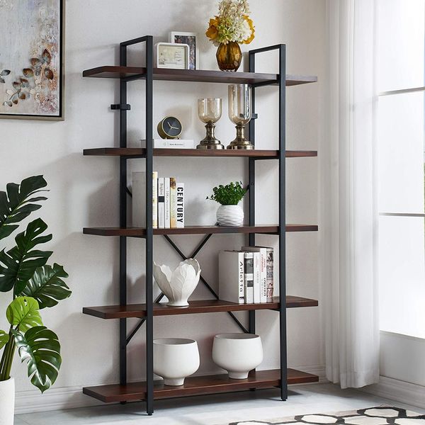5-tier industrial solid wood bookcase furniture, open bookcase and bookshelves, display shelf storage organizer for home office
5-tier industrial solid wood bookcase furniture, open bookcase and bookshelves, display shelf storage organizer for home office