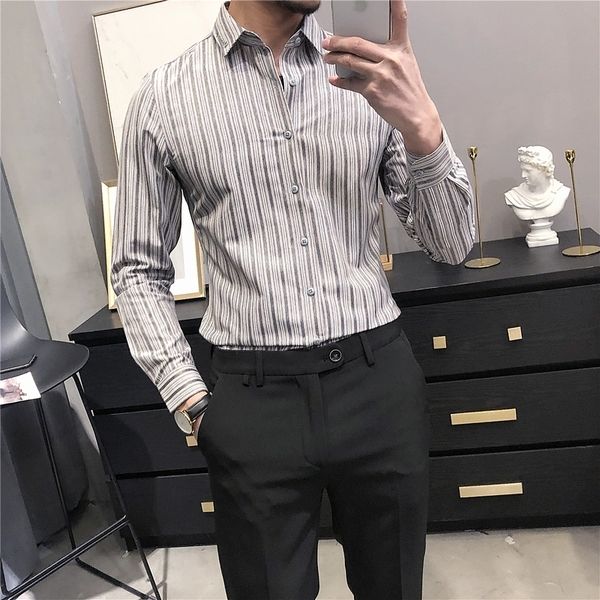 spring new striped men casual shirts long sleeve simple 2021 thin business formal fit blouse plus size h3cd, White;black
spring new striped men casual shirts long sleeve simple 2021 thin business formal fit blouse plus size h3cd, White;black