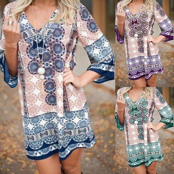 casual dresses vintage print summer dress women 3/4sleeve v-neck loose a-line mini for lugentolo, Black;gray
casual dresses vintage print summer dress women 3/4sleeve v-neck loose a-line mini for lugentolo, Black;gray