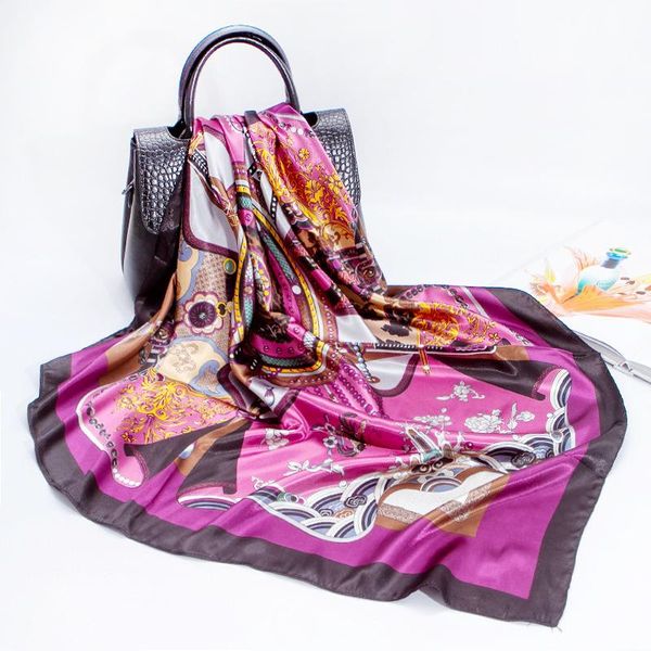 scarves women's spring simulation silk printed scarf 90cm purple satin square gift european and american shawl, Blue;gray
scarves women's spring simulation silk printed scarf 90cm purple satin square gift european and american shawl, Blue;gray
