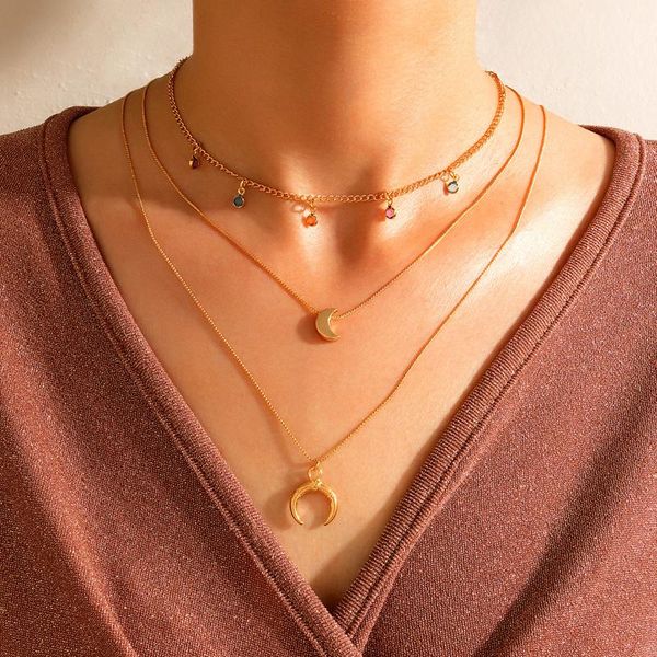 pendant necklaces bohemian horns necklace for women fashion moon tassel colorful alloy multi-layer sweater chain lady jewelry 17976, Silver
pendant necklaces bohemian horns necklace for women fashion moon tassel colorful alloy multi-layer sweater chain lady jewelry 17976, Silver