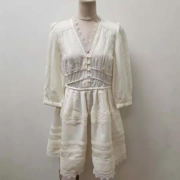 new women lace trim v-neck mini ladies waist tucked three square sleeves short es robes spring/summer 2021 bizk, Black;gray
new women lace trim v-neck mini ladies waist tucked three square sleeves short es robes spring/summer 2021 bizk, Black;gray
