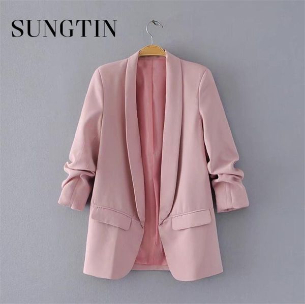 women's suits & blazers sungtin fashion three quarter folds women office lady pink regular shawl collar female blazer design jacket sum, White;black
women's suits & blazers sungtin fashion three quarter folds women office lady pink regular shawl collar female blazer design jacket sum, White;black