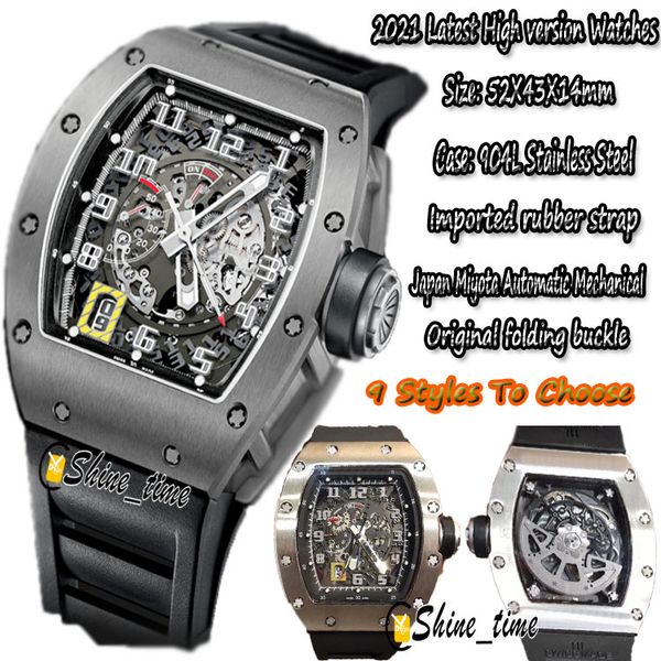 2021 latest high version watches 43mm skeleton dial 904l stainless steel case miyota automatic mechanical rm 030 mens watch rubber strap, Slivery;brown
2021 latest high version watches 43mm skeleton dial 904l stainless steel case miyota automatic mechanical rm 030 mens watch rubber strap, Slivery;brown