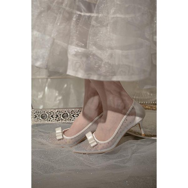 dress shoes summer bowknot flashing diamond mesh pointed stiletto high heel bridal wedding banquet women's single, Black
dress shoes summer bowknot flashing diamond mesh pointed stiletto high heel bridal wedding banquet women's single, Black