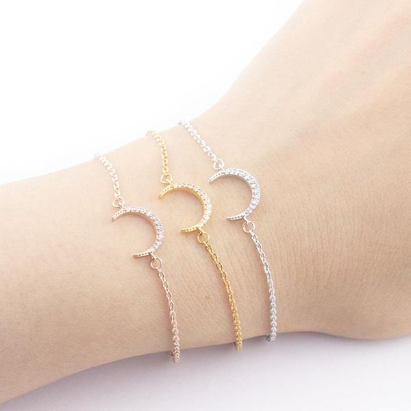 rhodium plated fashion moon shape charm bracelet/silver plated round cubic zirconia adjustable bracelet for women jewelry, Golden;silver
rhodium plated fashion moon shape charm bracelet/silver plated round cubic zirconia adjustable bracelet for women jewelry, Golden;silver