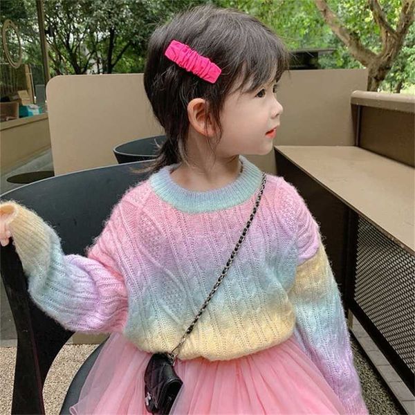 rainbow kids pullover knitted sweater for girl autumn woolen cardigan outerwear children thicken clothes 211106, Blue
rainbow kids pullover knitted sweater for girl autumn woolen cardigan outerwear children thicken clothes 211106, Blue