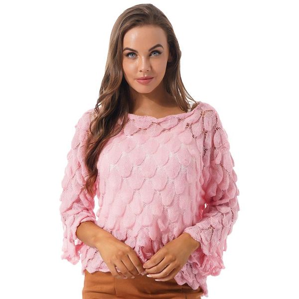 women's sweaters women ladies pure color knitted pullover round neck flare sleeve knitwear hollow out loose sweater casual, White;black
women's sweaters women ladies pure color knitted pullover round neck flare sleeve knitwear hollow out loose sweater casual, White;black