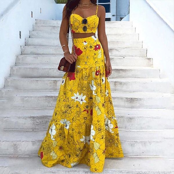 floral print skirt suit womens tracksuits spaghetti strap crop and maxi two piece set summer dress suits ensemble, Gray
floral print skirt suit womens tracksuits spaghetti strap crop and maxi two piece set summer dress suits ensemble, Gray