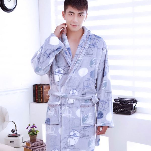 men's thickened flannel autumn winter morning robe long sleeve housewear coral velvet bathrobe oversized pajamas, Black;brown
men's thickened flannel autumn winter morning robe long sleeve housewear coral velvet bathrobe oversized pajamas, Black;brown