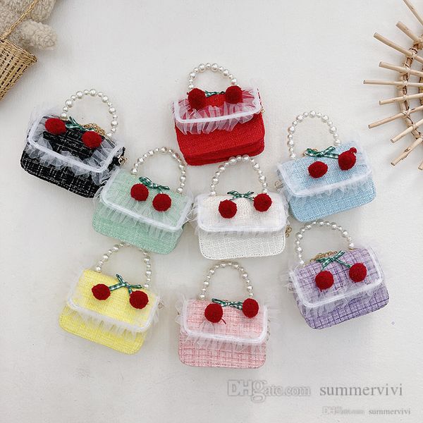 kids cherry pearls chain handbags 2022 girls splicing lace gauze falbala princess bags children messenger square bag q4381, Black
kids cherry pearls chain handbags 2022 girls splicing lace gauze falbala princess bags children messenger square bag q4381, Black