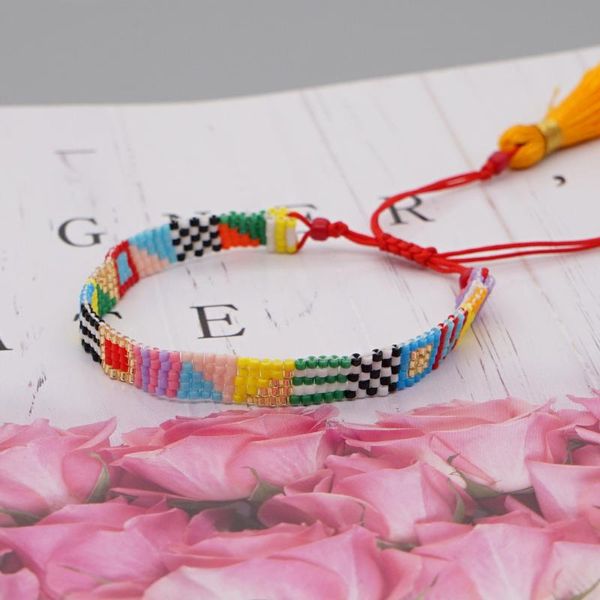 beaded, strands miyuki rice beads hand-woven bohemian ethnic geometric pattern color matching bracelet female jewelry bracelets, Black
beaded, strands miyuki rice beads hand-woven bohemian ethnic geometric pattern color matching bracelet female jewelry bracelets, Black
