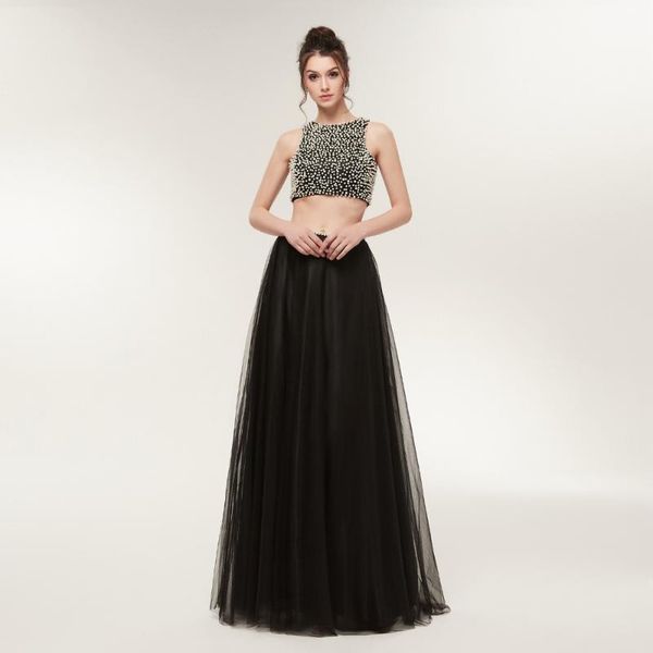 party dresses angelsbridep black backless two piece prom 2021 beaded tulle dress strapless formal evening gowns, White;black
party dresses angelsbridep black backless two piece prom 2021 beaded tulle dress strapless formal evening gowns, White;black