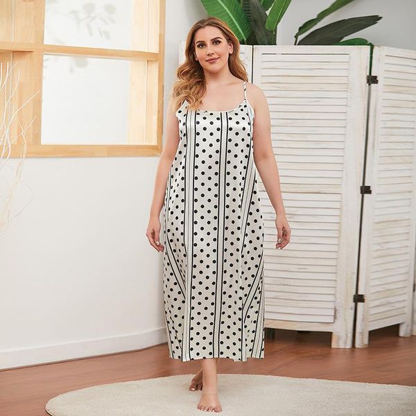 women's sleepwear 2021 summer night dress women sleeveless polka dot print strap plus size 4xl 5xl loose big home clothes, Black;red
women's sleepwear 2021 summer night dress women sleeveless polka dot print strap plus size 4xl 5xl loose big home clothes, Black;red