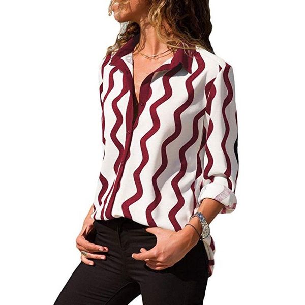 women's blouses & shirts womens fashion 2021 autumn wave stripes shirt women long sleeveturn-down collar blouse woman clothes sj947v, White
women's blouses & shirts womens fashion 2021 autumn wave stripes shirt women long sleeveturn-down collar blouse woman clothes sj947v, White