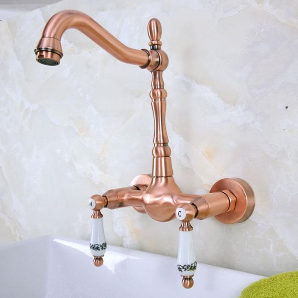 bathroom sink faucets antique red copper brass kitchen faucet mixer tap swivel spout wall mounted dual ceramic levers handles mnf952
bathroom sink faucets antique red copper brass kitchen faucet mixer tap swivel spout wall mounted dual ceramic levers handles mnf952