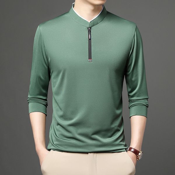 long sleeve t-shirt 2021 spring and autumn solid color stand collar semi zipper youth korean men's polo fashion, White;black
long sleeve t-shirt 2021 spring and autumn solid color stand collar semi zipper youth korean men's polo fashion, White;black