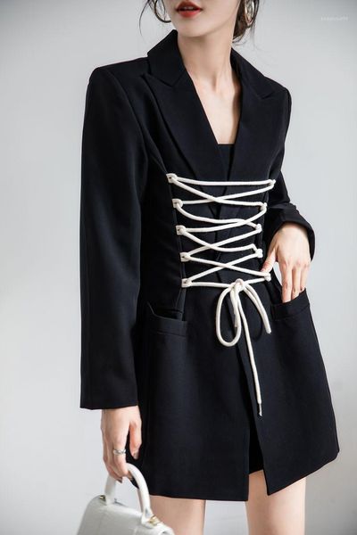 fashion lace up blazers women autumn coats lady long black women's suits &, White;black
fashion lace up blazers women autumn coats lady long black women's suits &, White;black
