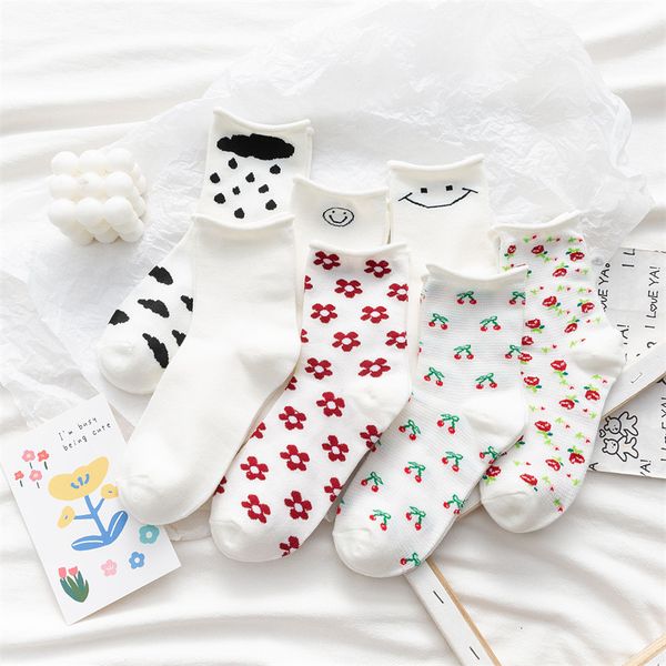 cotton autumn and winter casual smiling face white women's stockings crimping ins trend flowers fashion middle tube socks, Black;white
cotton autumn and winter casual smiling face white women's stockings crimping ins trend flowers fashion middle tube socks, Black;white