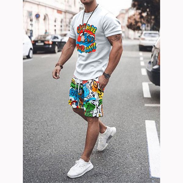 surf pattern mens sports suit short-sleeved t-shirt with shorts comfortable breathable and dry daily leisure sports, Black;blue
surf pattern mens sports suit short-sleeved t-shirt with shorts comfortable breathable and dry daily leisure sports, Black;blue