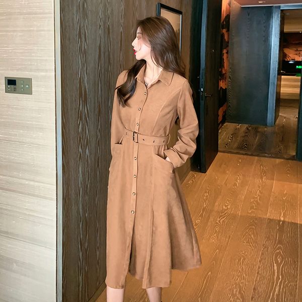 2021 new primavera casual meados da camisa botes turn-down colarinho vestido escritrio com cinto de manga comprida vestidos e1pt, Black;gray
2021 new primavera casual meados da camisa botes turn-down colarinho vestido escritrio com cinto de manga comprida vestidos e1pt, Black;gray