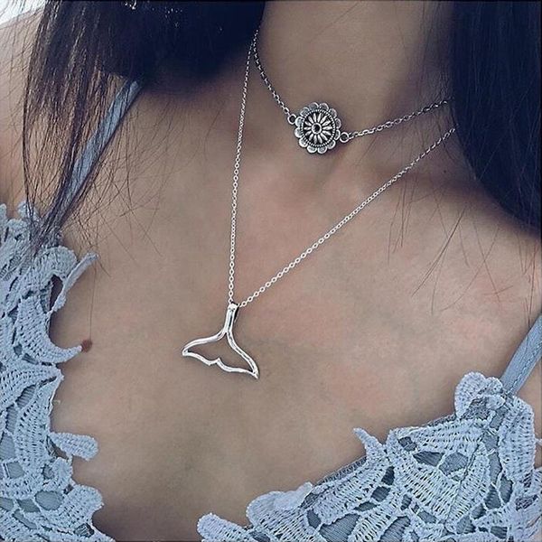 pendant necklaces women bohemian dolphin fishtail choker mermaid fish tail necklace chain for girls, Silver
pendant necklaces women bohemian dolphin fishtail choker mermaid fish tail necklace chain for girls, Silver