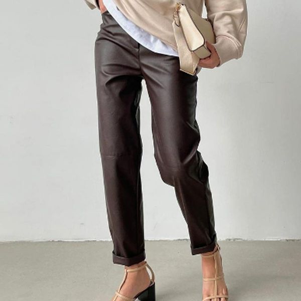 women's pants & capris kumsvag women autumn casual pu straight 2021 solid ankle-length female fashion street pant trousers ly9549, Black;white
women's pants & capris kumsvag women autumn casual pu straight 2021 solid ankle-length female fashion street pant trousers ly9549, Black;white