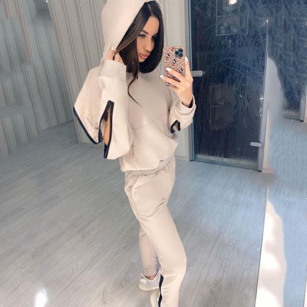women's two piece pants casual women crop jogging tight two-piece suit zipper hoodie sweat suits, White
women's two piece pants casual women crop jogging tight two-piece suit zipper hoodie sweat suits, White