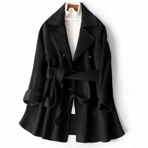 women's wool & blends simple mid long double-sided cashmere overcoat autumn winter 2021 korean belt loose woolen coat fashion black jac
women's wool & blends simple mid long double-sided cashmere overcoat autumn winter 2021 korean belt loose woolen coat fashion black jac