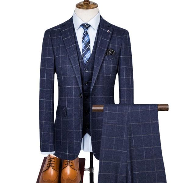 men's suits & blazers (jacket+vest+pants) fashion boutique plaid casual business suit male slim fit groom wedding dress performance tux, White;black
men's suits & blazers (jacket+vest+pants) fashion boutique plaid casual business suit male slim fit groom wedding dress performance tux, White;black